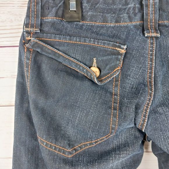 FREESOUL Funamentals Sake Jeans Straight Leg Low Rise W26 L33 Dark Blue Denim - Picture 6 of 15